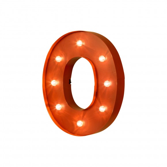 glitzhome Glitzhome Vintage Marquee LED Lighted Letter O Sign Battery Operated Red