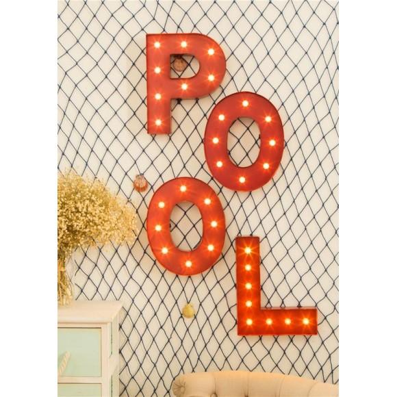 Glitzhome Glitzhome Vintage Marquee LED Lighted Letter P Sign Battery Operated Red