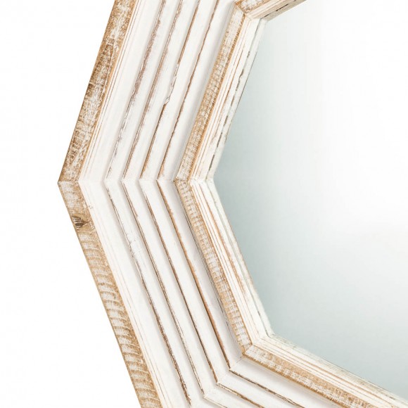 Glitzhome Glitzhome Vintage Octagonal Wooden Wall Mirror
