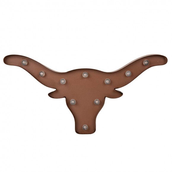 glitzhome Glitzhome Vintage Rustic Farmhouse LED Marquee Ox Head Sign