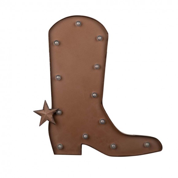 Glitzhome Glitzhome Vintage Rustic Farmhouse Marquee LED Cowboy Boot Sign