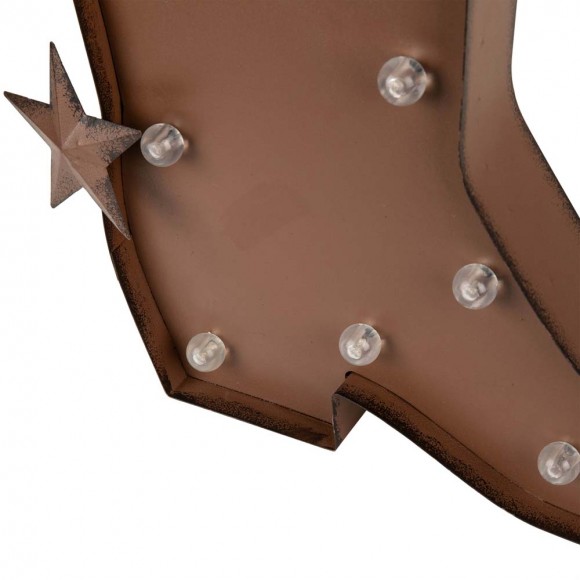 Glitzhome Glitzhome Vintage Rustic Farmhouse Marquee LED Cowboy Boot Sign