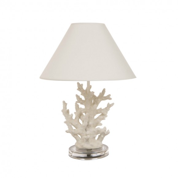 glitzhome Glitzhome Vintage Style White Coral Novelty Table Lamp with T/C Shade