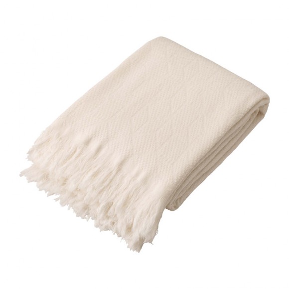 glitzhome Glitzhome White Geometry Cotton Woven Throw