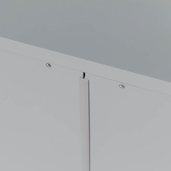 Glitzhome Glitzhome Wooden Free Standing Storage Cabinet With Glass Double Doors And Drawer Gray