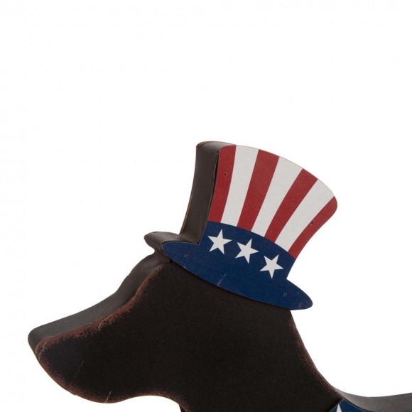 Glitzhome Glitzhome Wooden Metal Patriotic Double Sided Dachshund Porch Sign