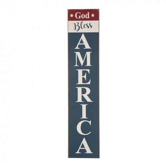 glitzhome Glitzhome Wooden Patriotic Word "God Bless America" Sign Wall Decor