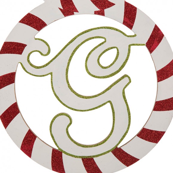 Glitzhome Glitzhome Wooden Snowman Monogram Letter "G" Christmas Ornament