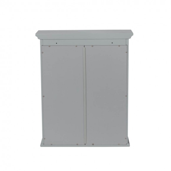 Glitzhome Glitzhome Wooden Wall Mounted Storage Cabinet With Glass Double Doors Gray