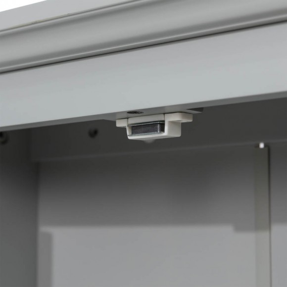 Glitzhome Glitzhome Wooden Wall Mounted Storage Cabinet With Glass Double Doors Gray