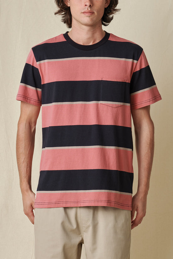 globe Bootleg Dreams Stripe Tee - Red Smoke