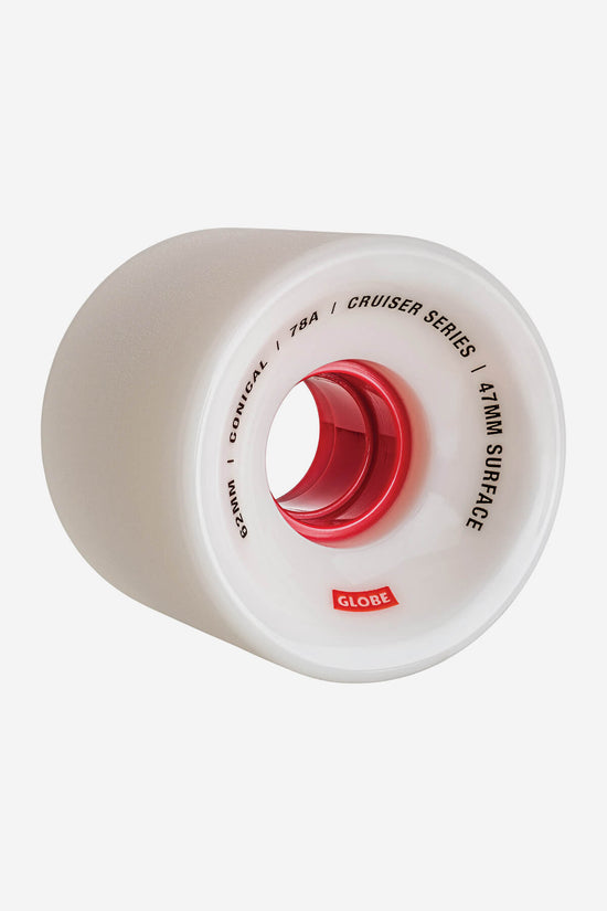 globe Conical Cruiser Wheel - White/Red/62