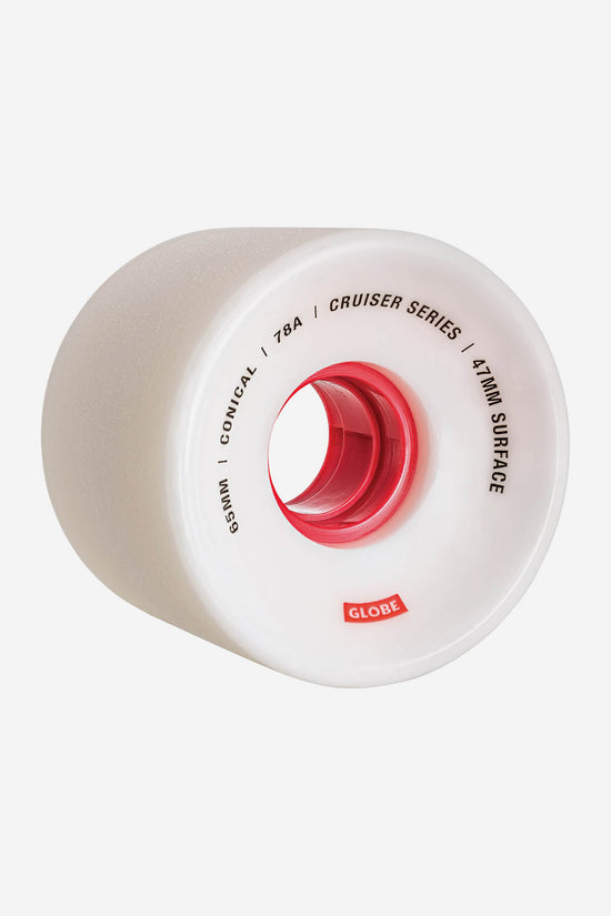 globe Conical Cruiser Wheel - White/Red/65