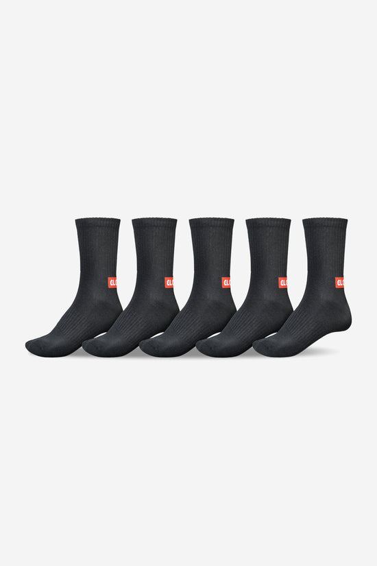 globe MINIBAR CREW SOCK 5 PACK - Black