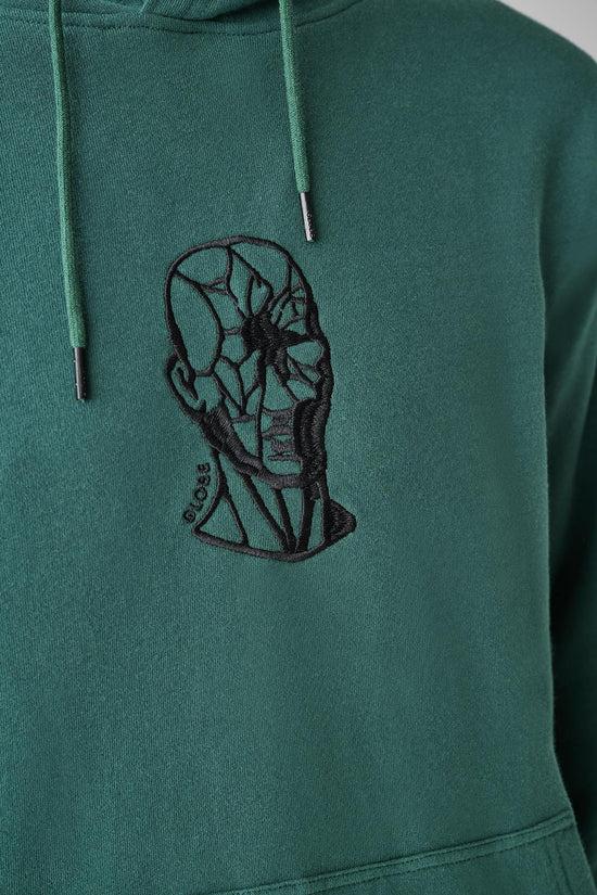 Globe Smashed Hoodie - Night Green