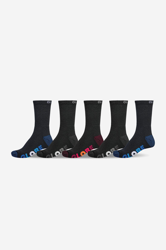 globe YOUTH MULTI STRIPE CREW SOCKS - Black/Assorted