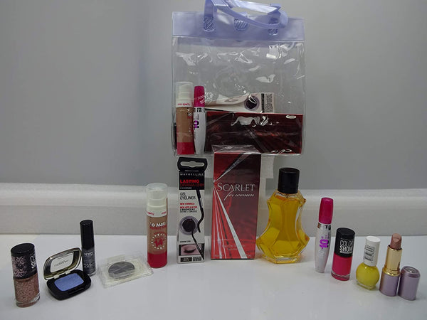 Globe Trotter 10pc Make Up & Perfume Set Gift Hamper Mix Brands Lipsticks Lipgloss Eye Shadow Eyeliner