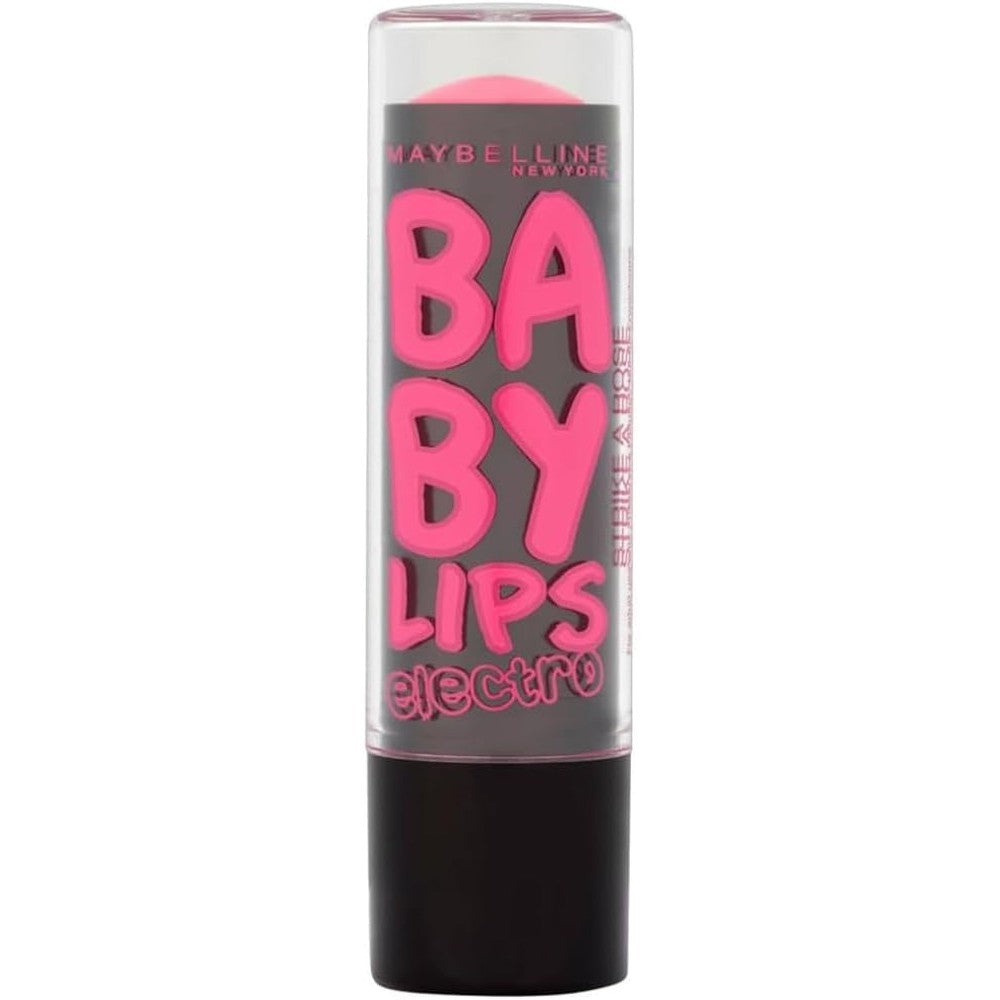 globe trotter Baby Lips Electro Moisturizing Lip Balm by Maybelline Strike A Rose 4.4g
