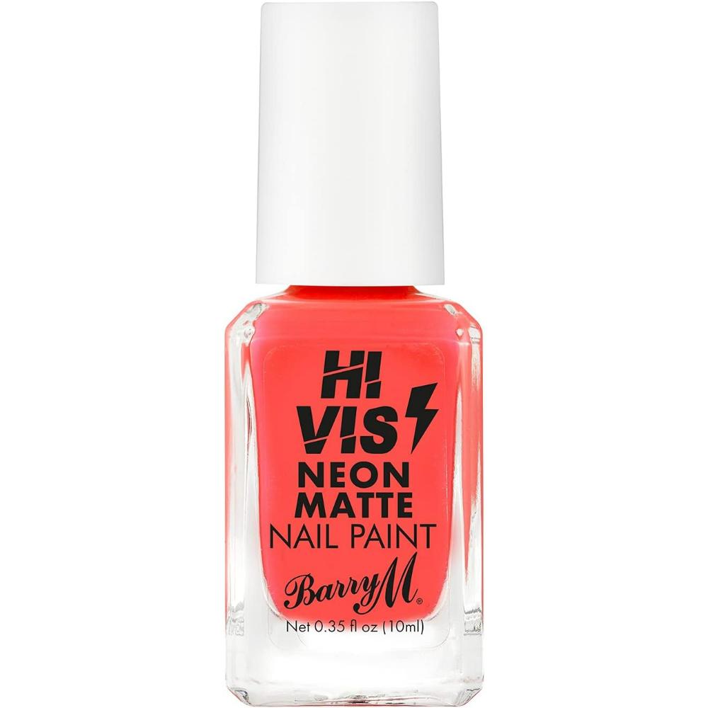 globe trotter Barry M Hi Vis Neon Matte Nail Paint Shade Red Frenzy