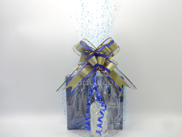 Globe Trotter Father's Day Hamper Luxury Gift For Dad Cool Blue 2pc Shower Gel & Perfume Gift Set Manicure Set Scented Candle Gift Wrapped