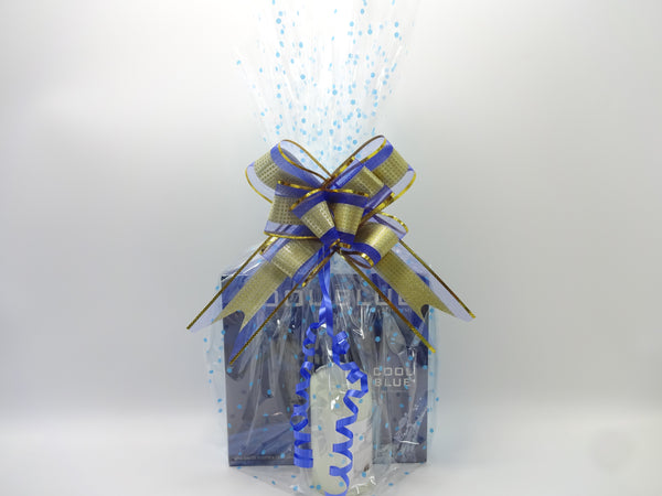 Globe Trotter Fathers Day Gift - Men's Perfume Gift Hamper 2pc Cool Blue Perfume Set 100ml EDT And 130ml Luxury Shower Gel Gift Wrapped Gift Hamper Plus Free Candle Included