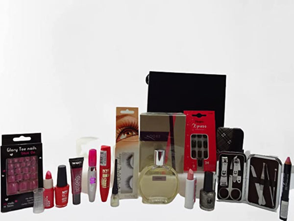 Globe Trotter Glory Cosmetics Luxury Beauty Bundle For Women Perfume & Make Up Gift Hamper For Her