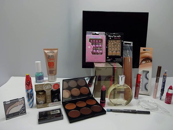 Globe Trotter Glory Cosmetics Silver Gift Hamper For Her Luxury Perfume & Make Up Gift Box Hamper