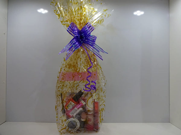 Globe Trotter Hamper Make Up Bundle For Women Face Lips Eyes Nails Transparent Make Up Case