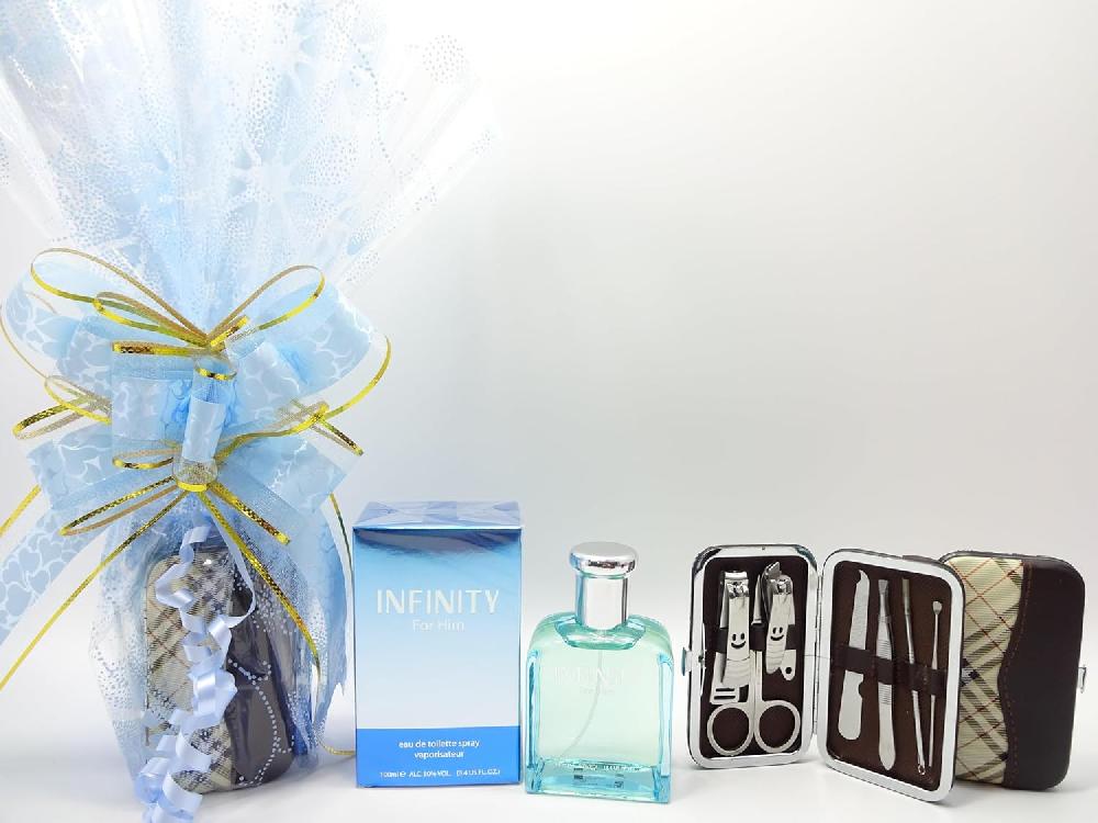 globe trotter Infinity For Him 100ml EDT Perfume For Men Free Manicure Tool Set Father's Day Hamper For Dad