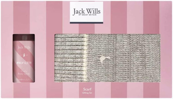 Globe Trotter Jack Wills Gift Set Hamper Ladies Scarf & Fruity Body Spray Card Holder & Lip Balm