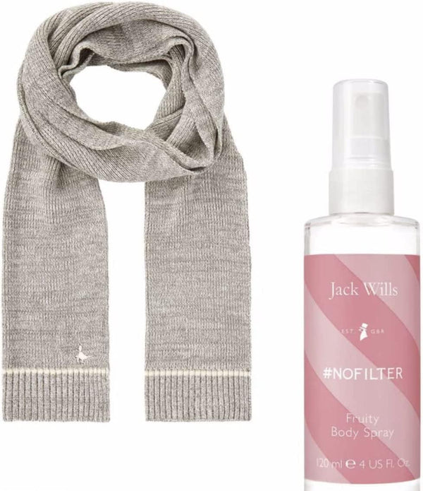 Globe Trotter Jack Wills Gift Set Hamper Ladies Scarf & Fruity Body Spray Card Holder & Lip Balm