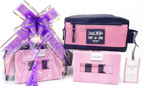 Globe Trotter Jack Wills Travel Bag Gift Set - Includes Floral Scented Body Wash Spray & Soap Jack Wills Card Holder & Lip Balm Ladies Gift Set Gift Hamper