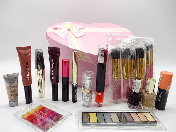 Globe Trotter L'Oréal Gift Hamper For Her Beauty Blockbuster Make Up Gift Box Set Hamper - 12pc L'Oréal Make Up Products 10pc Kabuki Brush Set + Foundation