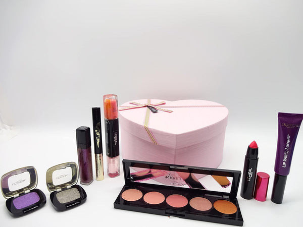 Globe Trotter L'Oreal Glam Beauty Bundle Gift Box Gift Hamper Eyeshadow Nail Polish Lips Blush Palette Kit