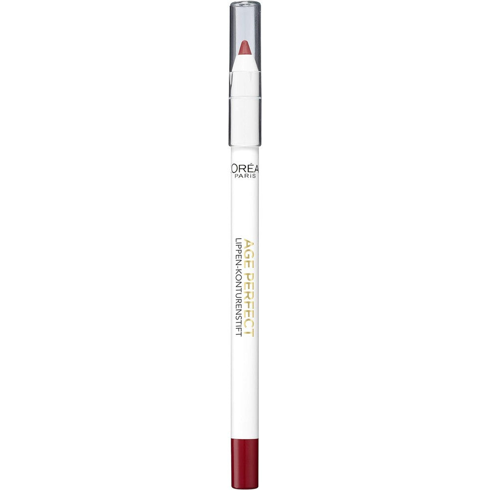 globe trotter L'Oréal Paris Age Perfect lip liner in number 394 flaming carmine lip liner in bright red