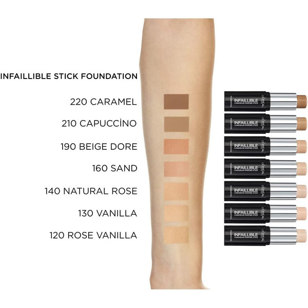 Globe Trotter L’Oreal Paris Infallible Shaping Stick Foundation 190 Beige Gold 9g