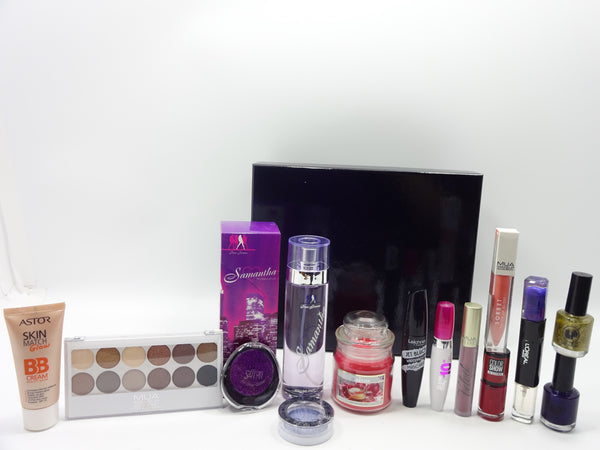 Globe Trotter Luxury 14 Piece Perfume Candle & Makeup Gift Hamper For Women | Gift Box Set With Heart Wrapping | Perfect Gift For Any Occasion