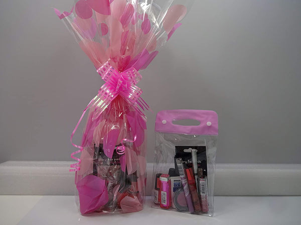 Globe Trotter Make Up Gift Hamper For Her - Mix Brands Foundation Transparent Make Up Bag