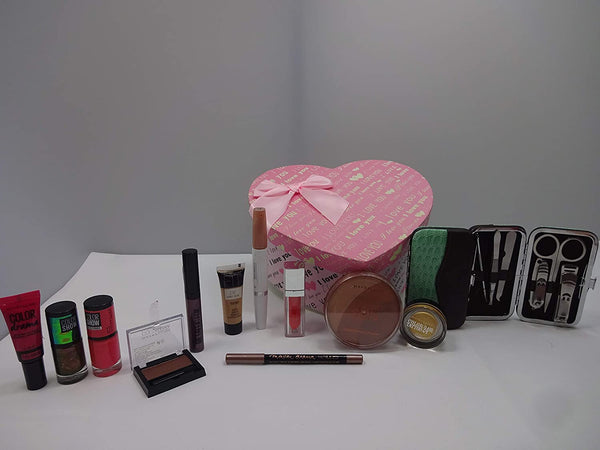 Globe Trotter Maybelline 10 Piece Make Up Beauty Bundle Gift Box Valentines Gift Hamper