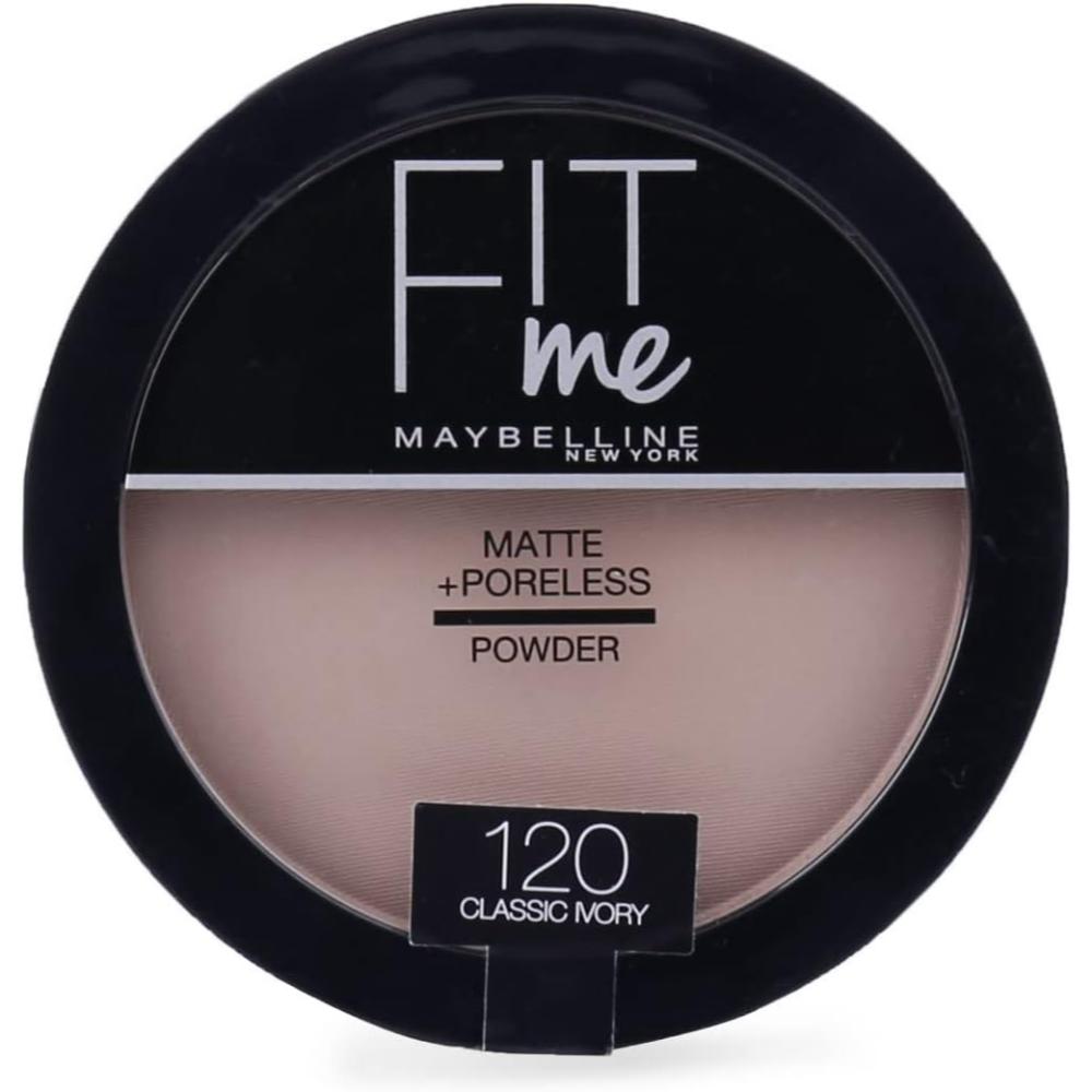 globe trotter Maybelline 120 Classic Ivory Fit Me Matte & Poreless Pressed Powder