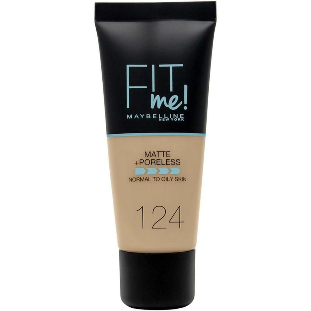 globe trotter Maybelline 124 Soft Sand Fit Me Foundation Medium Coverage Blendable With a Matte and Poreless Finish For Normal to Oily Skin 30ml