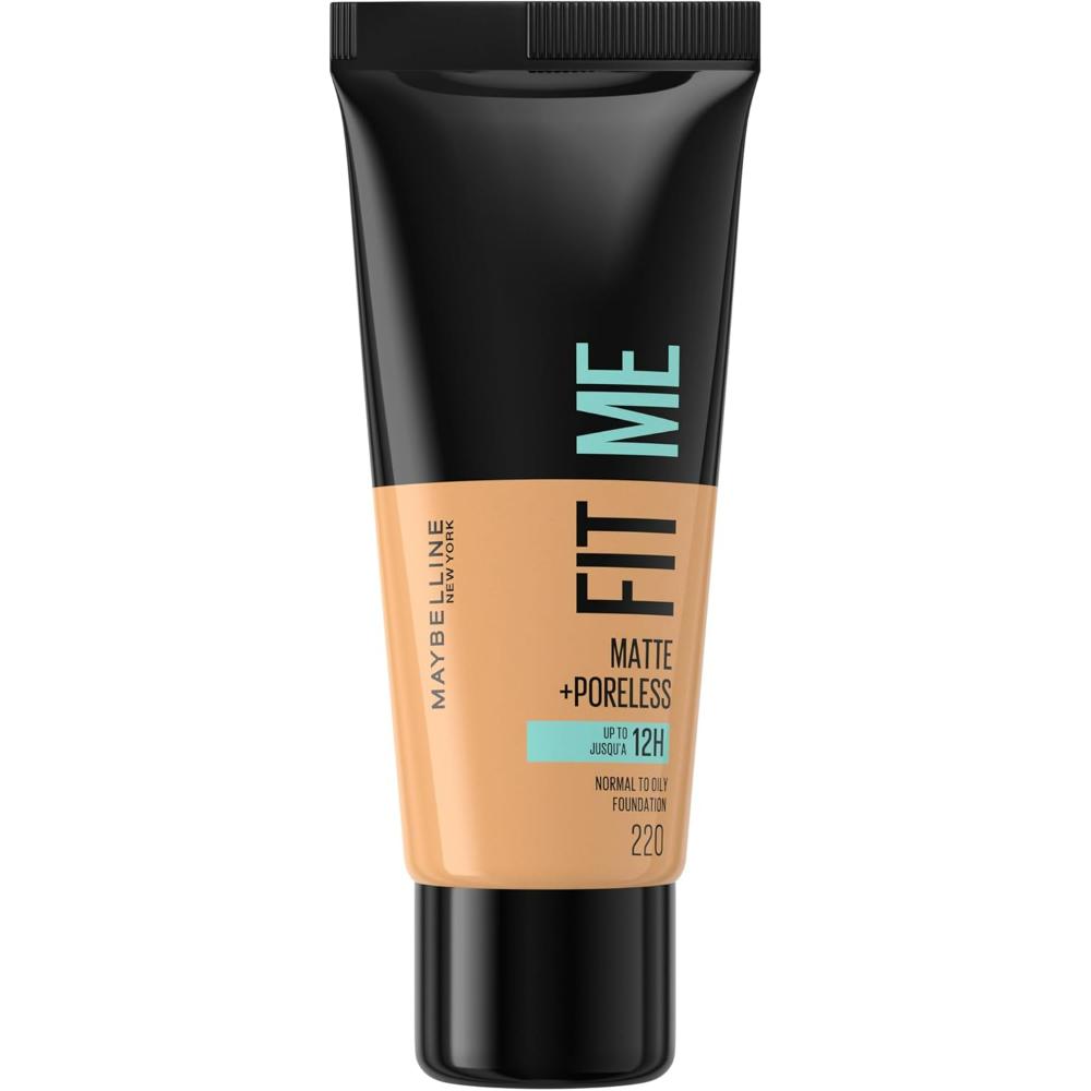 globe trotter Maybelline 220 Natural Beige Fit Me Foundation Medium Coverage Blendable With a Matte and Poreless Finish For Normal to Oily Skin 30ml