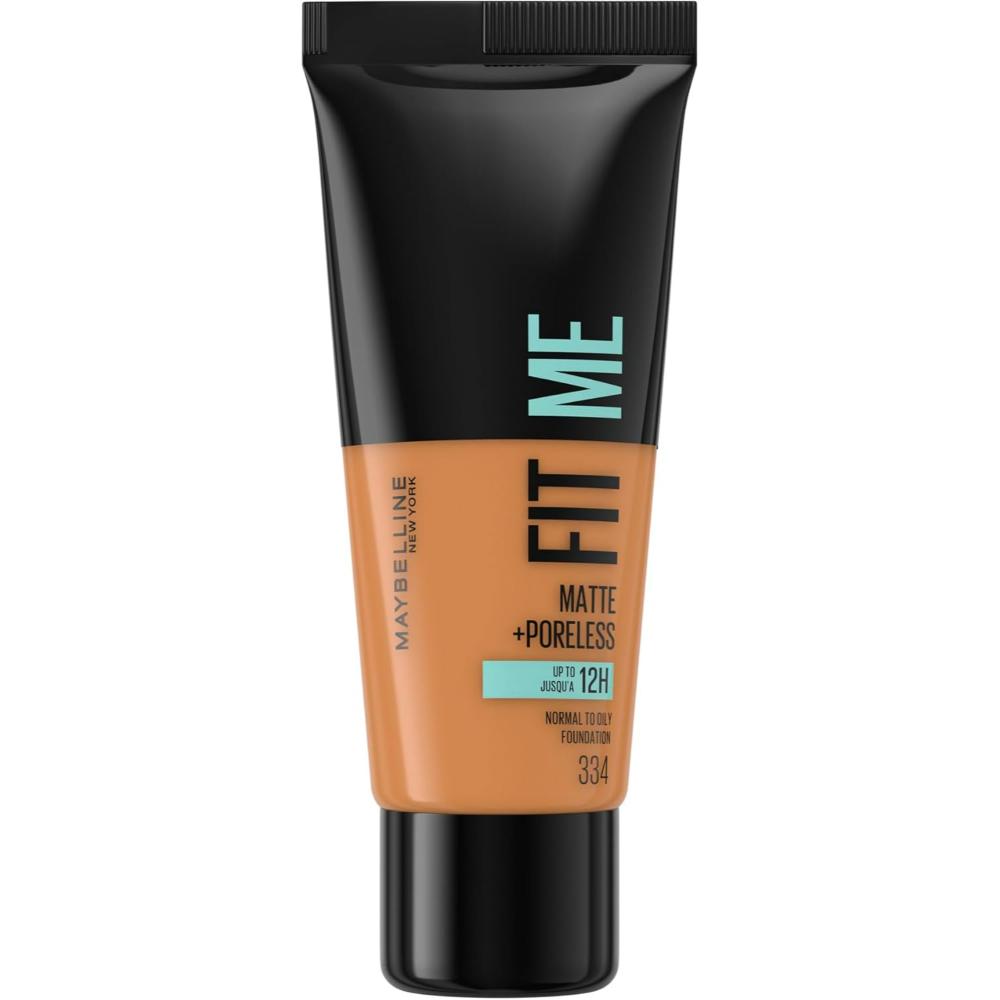 globe trotter Maybelline 334 Warm Tan Fit Me Foundation Medium Coverage Blendable With a Matte and Poreless Finish For Normal to Oily Skin 30ml