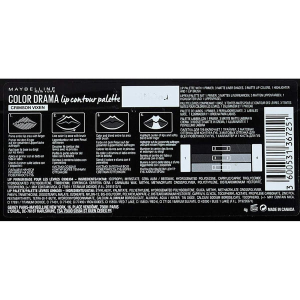 Globe Trotter Maybelline Color Drama Lip Contour Palette Crimson Vixen 4g
