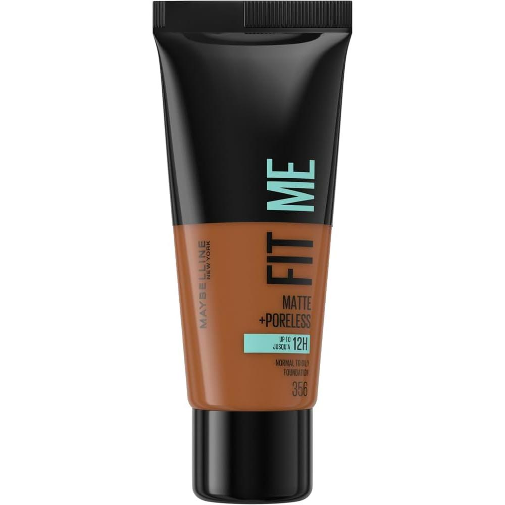 globe trotter Maybelline Fit Me Foundation Shade: 356 Warm Coconut Medium Coverage Blendable With a Matte and Poreless Finish For Normal to Oily Skin 30ml