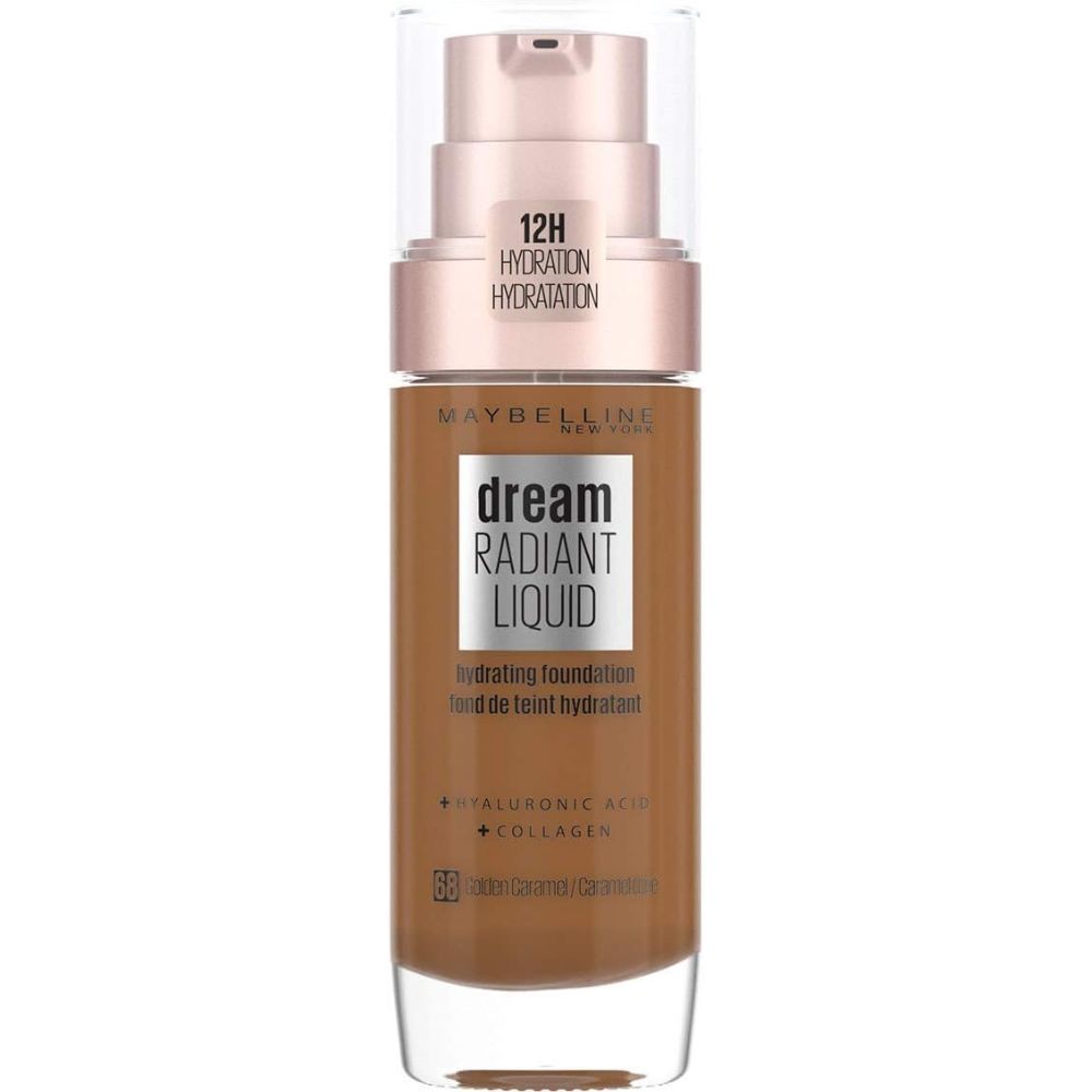 globe trotter Maybelline Foundation Dream Radiant Liquid Hydrating Foundation - Up to 12 Hour Hydration - 68 Golden Caramel