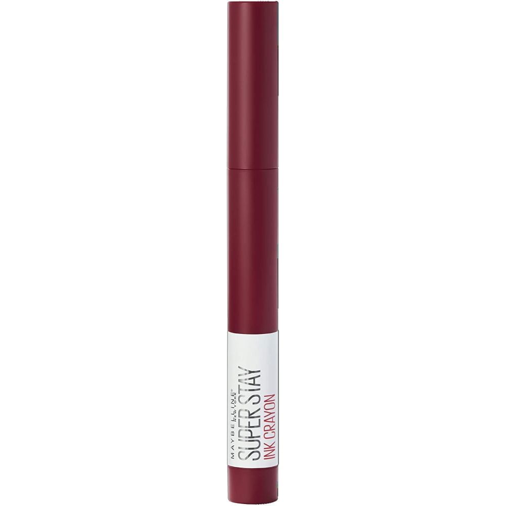 globe trotter Maybelline Lipstick Superstay Matte Ink Crayon Longlasting Dark Red Lipstick 55 Make It Happen