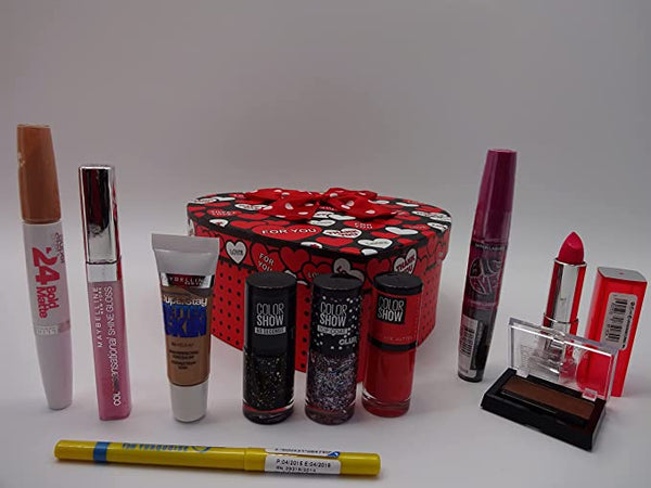 Globe Trotter Maybelline Valentines Hamper For Her Make Up Beauty Bundle Gift Box For Women