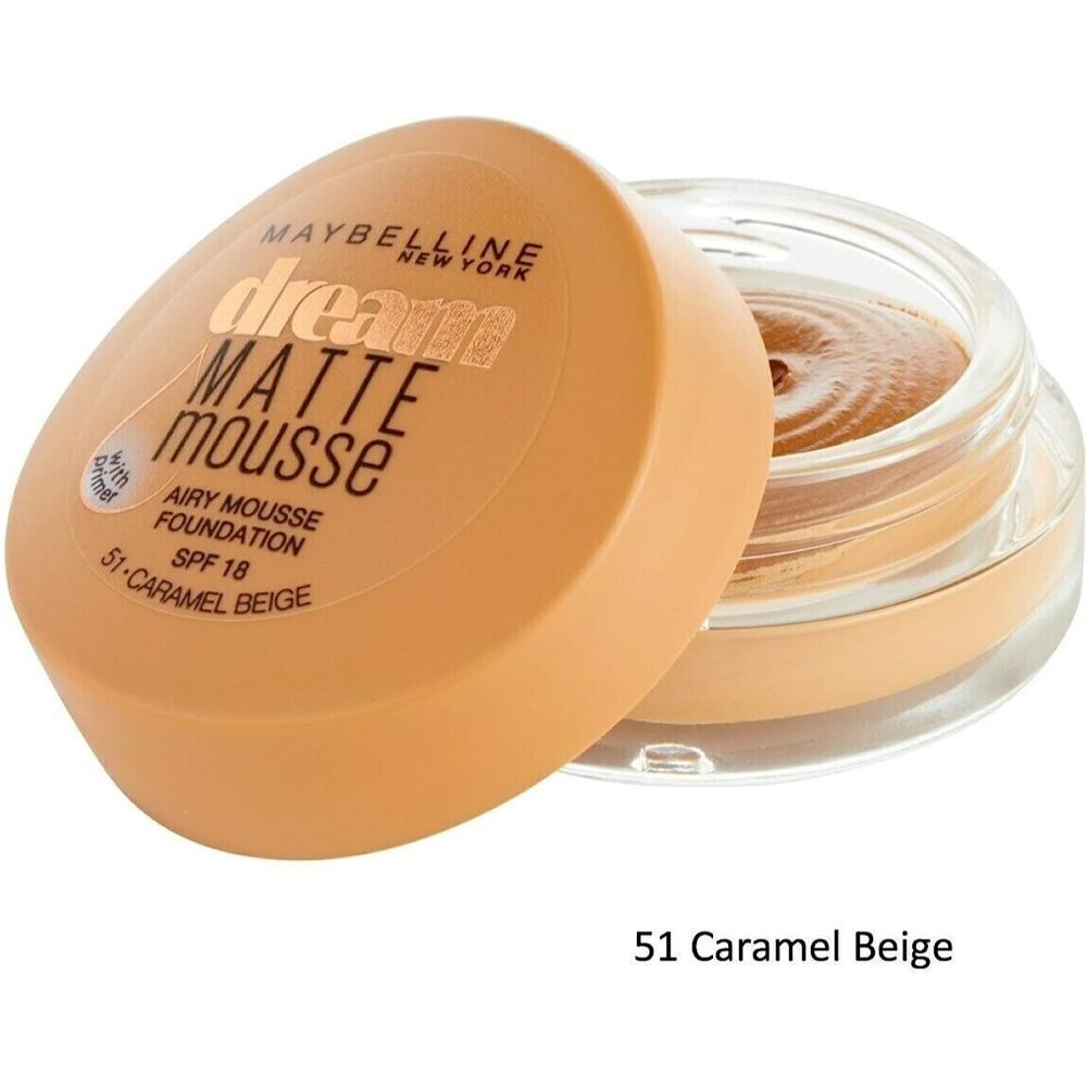 globe trotter Maylline Dream Matte Mousse Foundation - 051 Caramel Beige 7ml