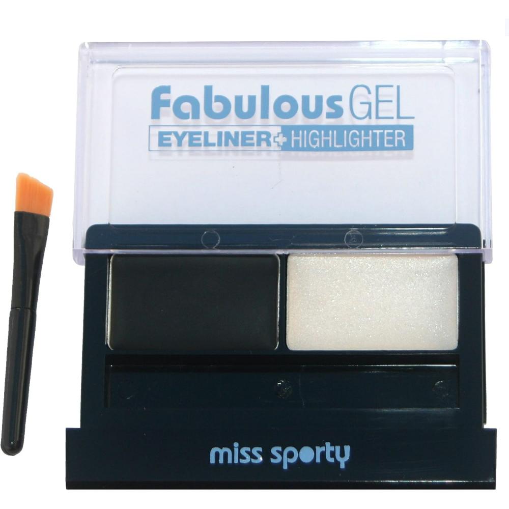 globe trotter MISS SPORTY FABULOUS GEL EYELINER + HIGHLIGHTER 001 BLACK & WHITE